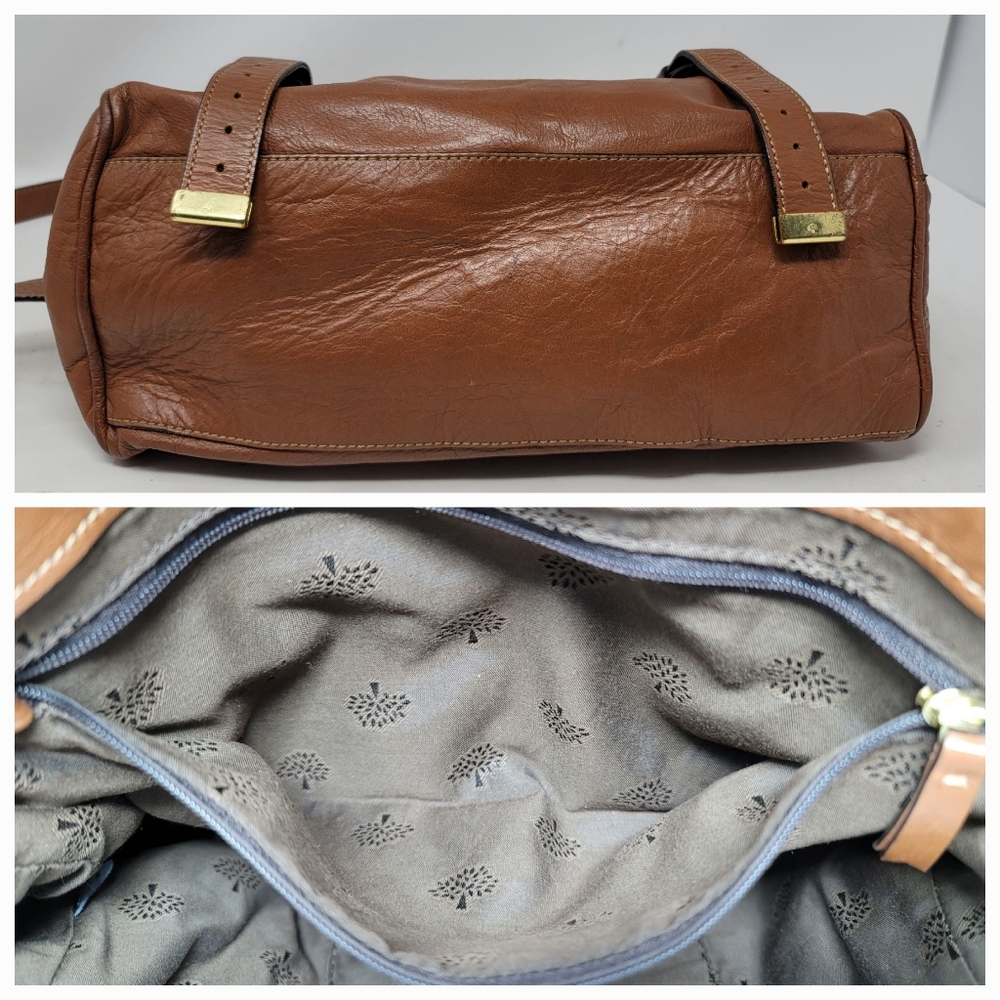 Mulberry Alexa Oak Soft Buffalo Leather Medium Satchel Shoulder Hand Bag - Picture 8 of 12